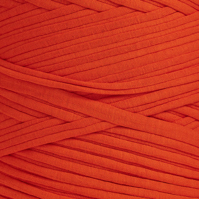 Recycled T-Shirt Fabric Yarn - Orange Color