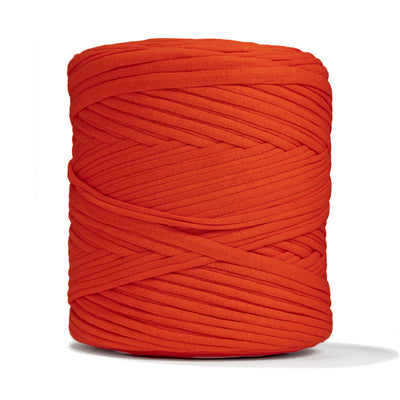 Recycled T-Shirt Fabric Yarn - Orange Color