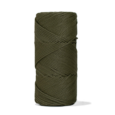 Outdoor 3 mm Macrame Braided Cord – Deep Olive Color