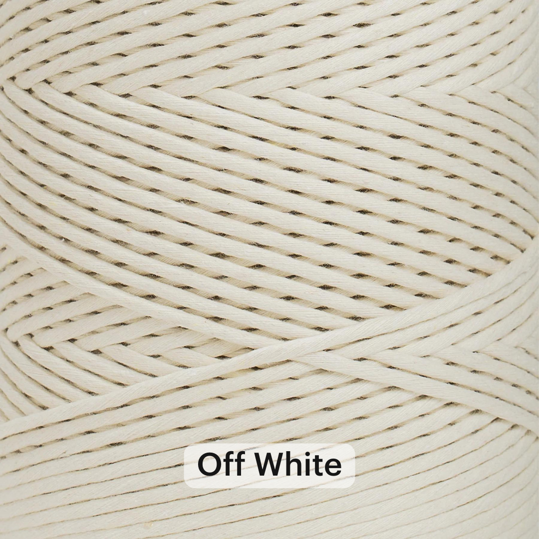 SOFT COTTON CORD ZERO WASTE 4 MM - 1 SINGLE STRAND - NATURAL COLOR