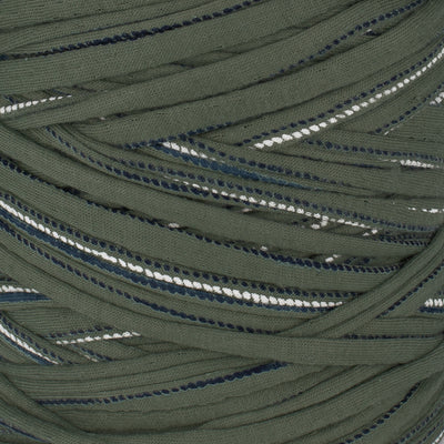 Printed Recycled T-Shirt Fabric Yarn - Pickle Stripes
