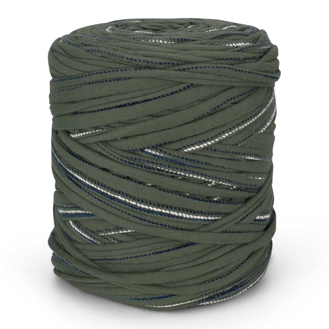 Printed Recycled T-Shirt Fabric Yarn - Pickle Stripes