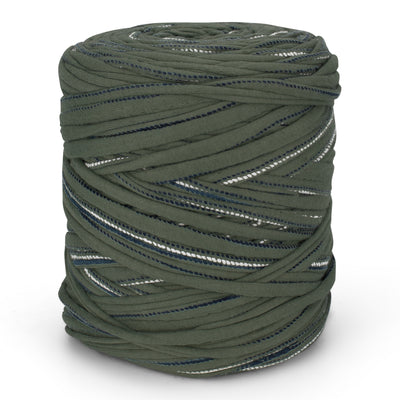 Printed Recycled T-Shirt Fabric Yarn - Pickle Stripes