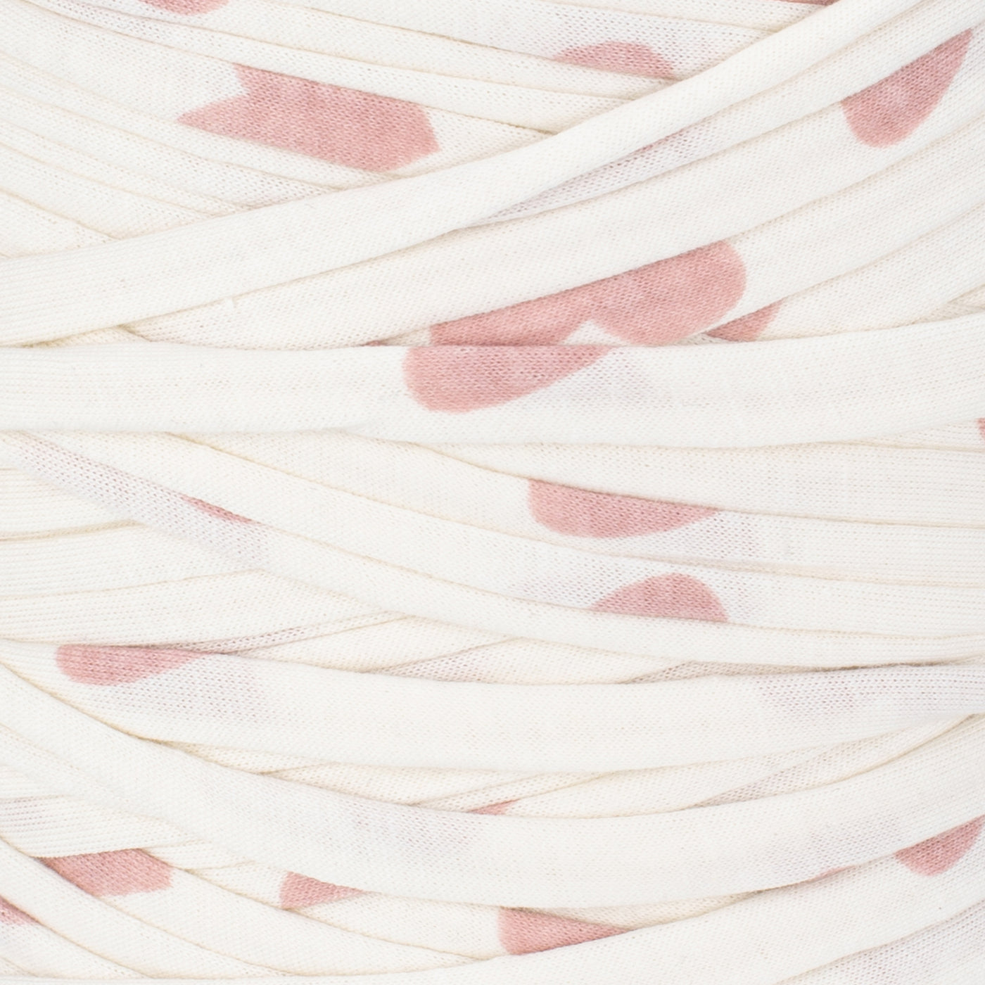 Printed Recycled T-Shirt Fabric Yarn - Pinky Dots