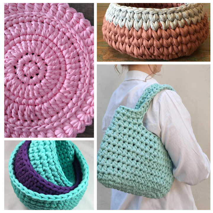 Ribbon Cotton T-Shirt Yarn Midnight Blue Color – Ganxxet