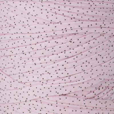 Printed Recycled T-Shirt Fabric Yarn - Rosy Dots