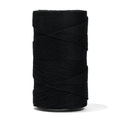 SOFT COTTON CORD ZERO WASTE 2 MM - 1 SINGLE STRAND - BLACK COLOR