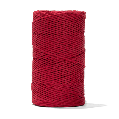 SOFT COTTON CORD ZERO WASTE 2 MM - 1 SINGLE STRAND - RED COLOR