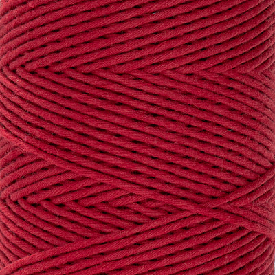 SOFT COTTON CORD ZERO WASTE 2 MM - 1 SINGLE STRAND - RED COLOR