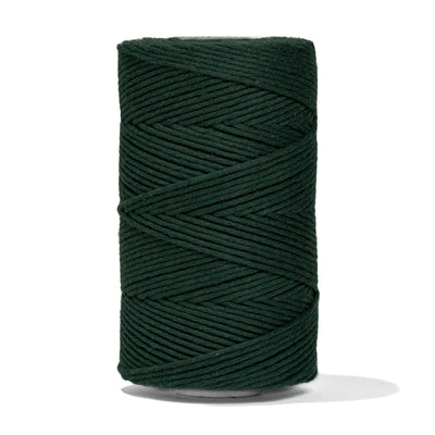 SOFT COTTON CORD ZERO WASTE 2 MM - 1 SINGLE STRAND - DEEP GREEN COLOR