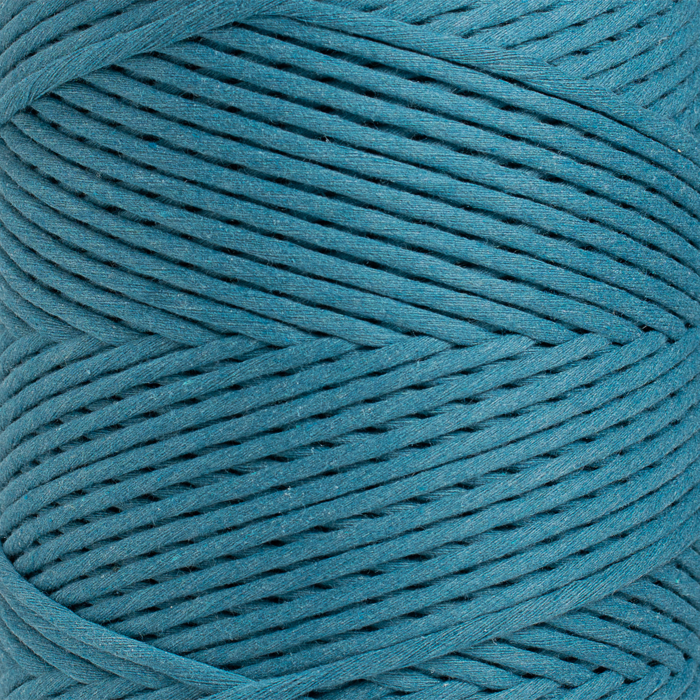 SOFT COTTON CORD ZERO WASTE 4 MM - 1 SINGLE STRAND - OCEAN TEAL COLOR