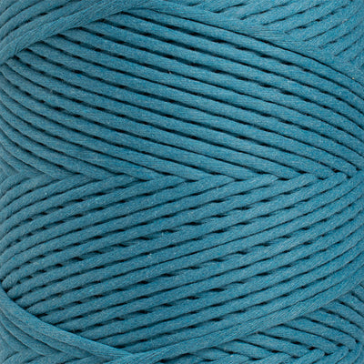 SOFT COTTON CORD ZERO WASTE 4 MM - 1 SINGLE STRAND - OCEAN TEAL COLOR