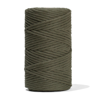 SOFT COTTON CORD ZERO WASTE 4 MM - 1 SINGLE STRAND - DEEP OLIVE COLOR