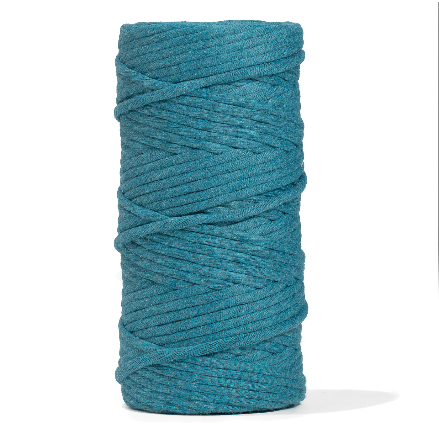 SOFT COTTON CORD ZERO WASTE 4 MM - 1 SINGLE STRAND - OCEAN TEAL COLOR
