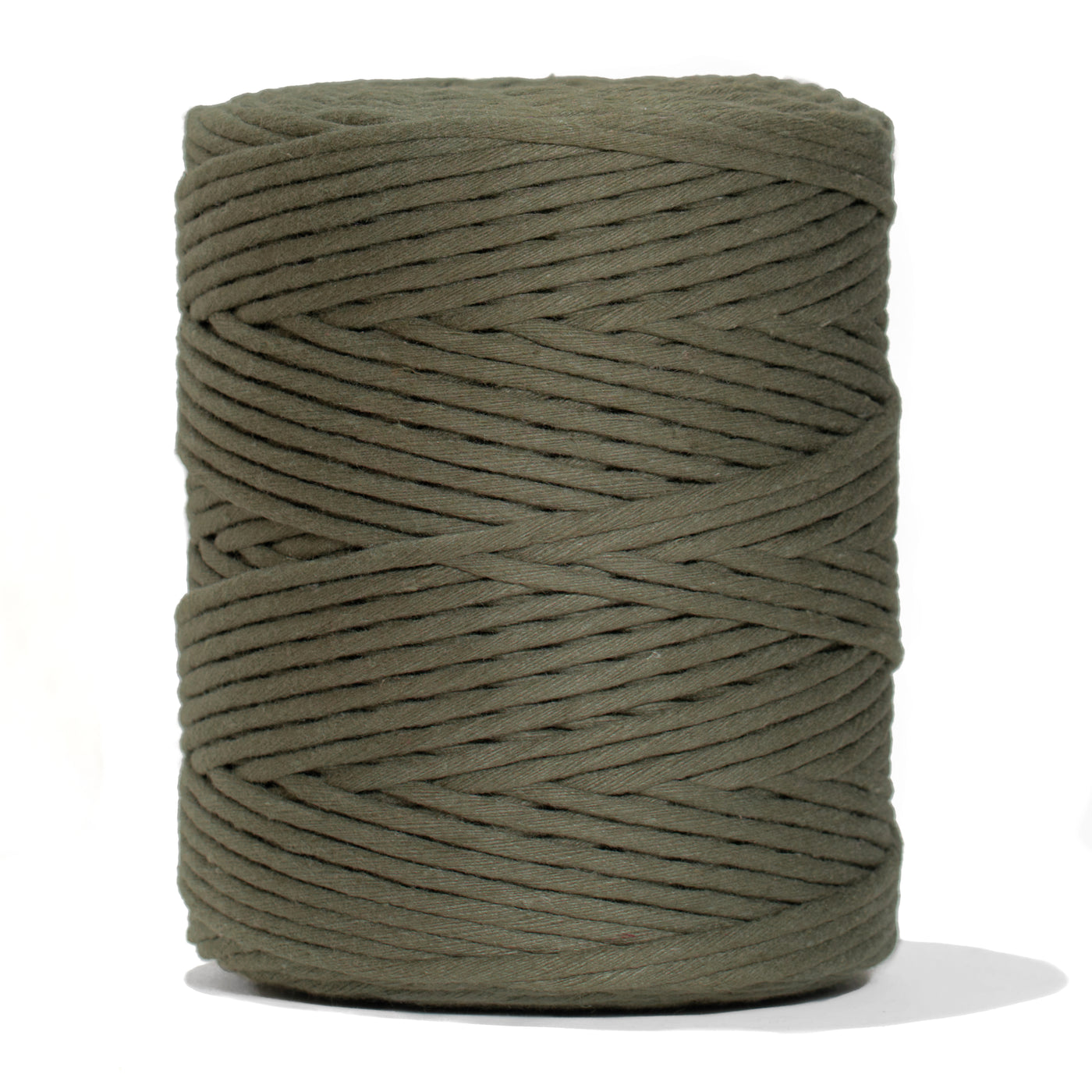 SOFT COTTON CORD ZERO WASTE 4 MM - 1 SINGLE STRAND - DEEP OLIVE COLOR