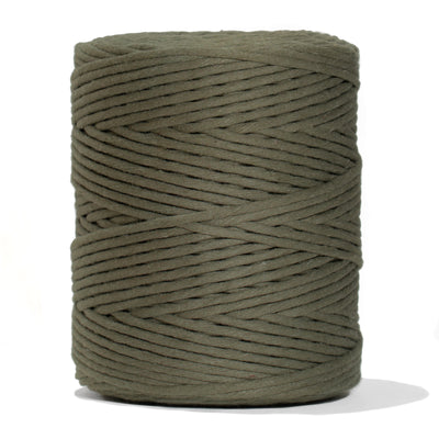 SOFT COTTON CORD ZERO WASTE 4 MM - 1 SINGLE STRAND - DEEP OLIVE COLOR