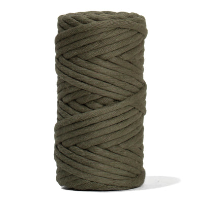 SOFT COTTON CORD ZERO WASTE 4 MM - 1 SINGLE STRAND - DEEP OLIVE COLOR