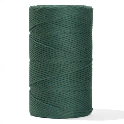 SOFT COTTON CORD ZERO WASTE 4 MM - 1 SINGLE STRAND - DEEP GREEN COLOR