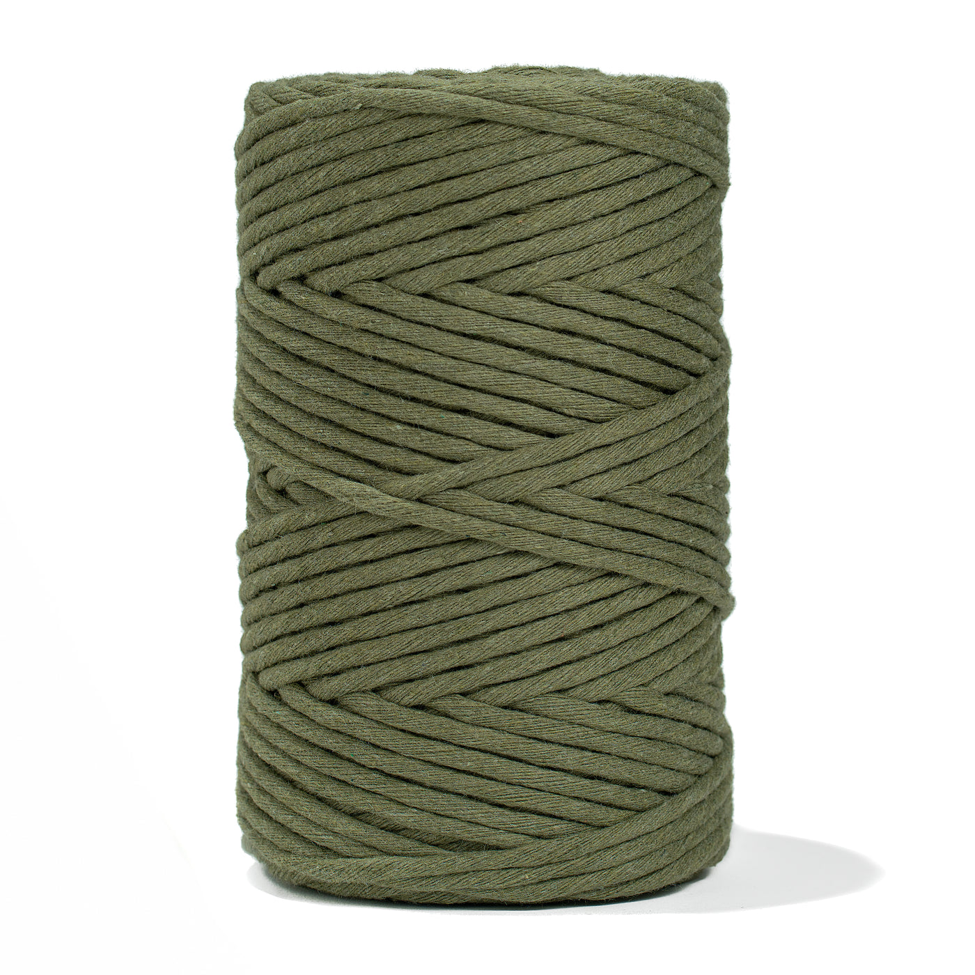 SOFT COTTON CORD ZERO WASTE 4 MM - 1 SINGLE STRAND - MOSS GREEN COLOR