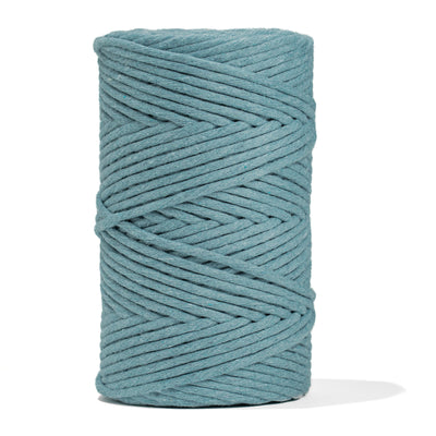 SOFT COTTON CORD ZERO WASTE 4 MM - 1 SINGLE STRAND - OCEAN BLUE COLOR