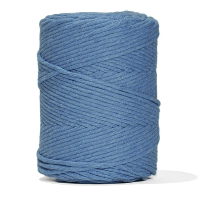 SOFT COTTON CORD ZERO WASTE 4 MM - 1 SINGLE STRAND - AZURE COLOR