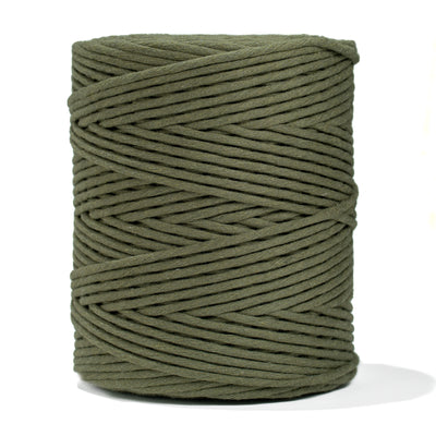 SOFT COTTON CORD ZERO WASTE 4 MM - 1 SINGLE STRAND - MOSS GREEN COLOR