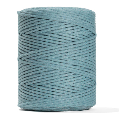 SOFT COTTON CORD ZERO WASTE 4 MM - 1 SINGLE STRAND - OCEAN BLUE COLOR