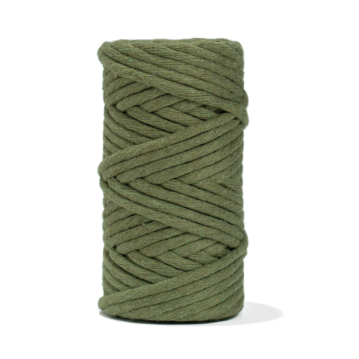 SOFT COTTON CORD ZERO WASTE 4 MM - 1 SINGLE STRAND - MOSS GREEN COLOR