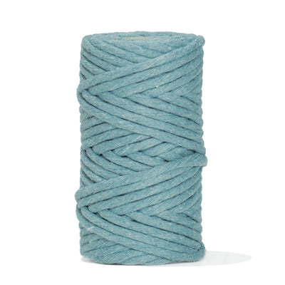 SOFT COTTON CORD ZERO WASTE 4 MM - 1 SINGLE STRAND - OCEAN BLUE COLOR