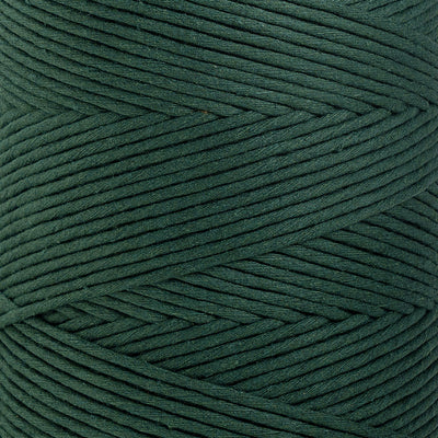 Soft Cotton Cord Zero Waste 4mm Single Strand - Deep Green Color