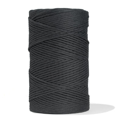 SOFT COTTON CORD ZERO WASTE 4 MM - 1 SINGLE STRAND - ANTHRACITE GRAY COLOR