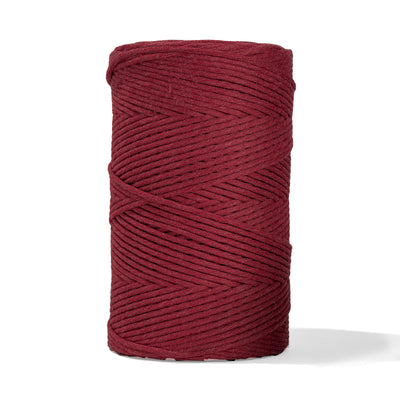 SOFT COTTON CORD ZERO WASTE 4 MM - 1 SINGLE STRAND - BERRY RED COLOR