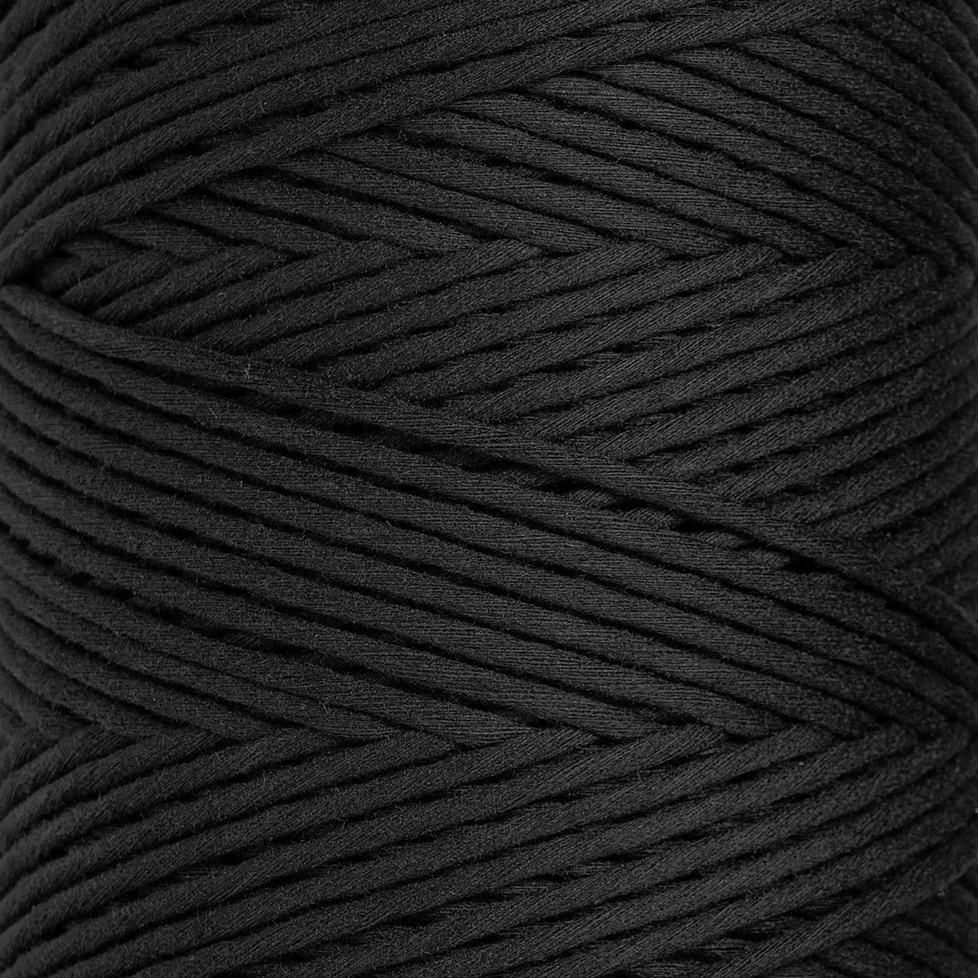 SOFT COTTON CORD ZERO WASTE 4 MM - 1 SINGLE STRAND - BLACK COLOR
