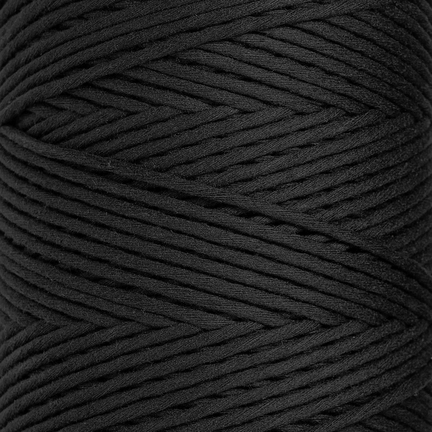 SOFT COTTON CORD ZERO WASTE 4 MM - 1 SINGLE STRAND - BLACK COLOR