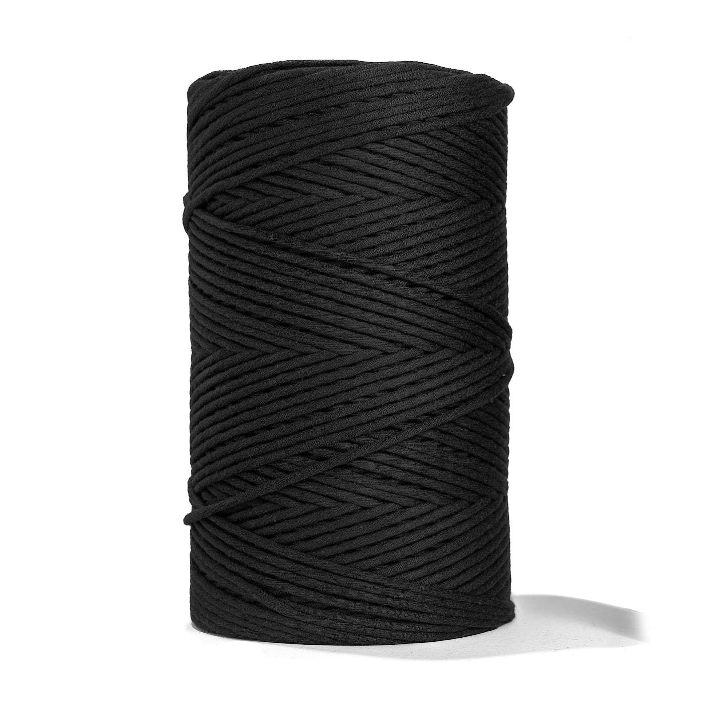 SOFT COTTON CORD ZERO WASTE 4 MM - 1 SINGLE STRAND - BLACK COLOR