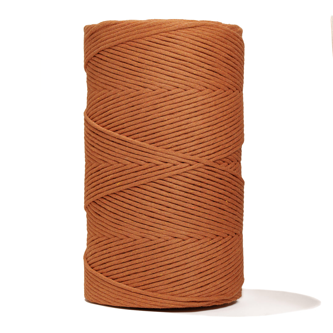 MACRAME SOFT COTTON CORD RECYCLED 4 MM - 1 SINGLE STRAND - COPPER