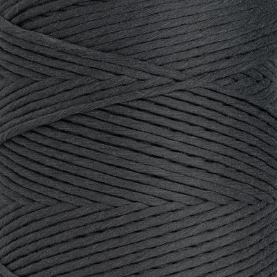 SOFT COTTON CORD ZERO WASTE 4 MM - 1 SINGLE STRAND - ANTHRACITE GRAY COLOR