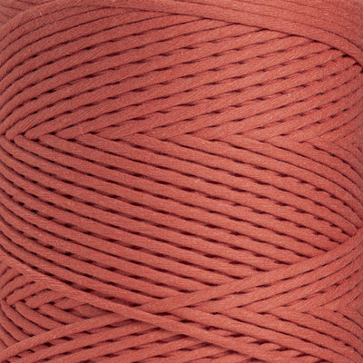 SOFT COTTON CORD ZERO WASTE 4 MM - 1 SINGLE STRAND - BRICK COLOR