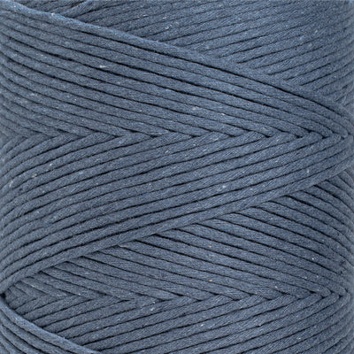 SOFT COTTON CORD ZERO WASTE 4 MM - 1 SINGLE STRAND - JEANS COLOR