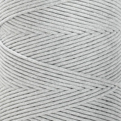 SOFT COTTON CORD ZERO WASTE 4 MM - 1 SINGLE STRAND - LIGHT HEATHER GRAY COLOR