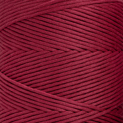 SOFT COTTON CORD ZERO WASTE 4mm - 1 SINGLE STRAND - RUBY RED