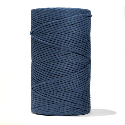 SOFT COTTON CORD ZERO WASTE 4 MM - 1 SINGLE STRAND - DENIM COLOR