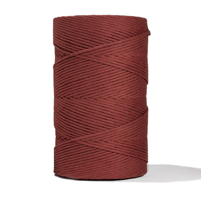 SOFT COTTON CORD ZERO WASTE 4 MM - 1 SINGLE STRAND - RED AMBER COLOR