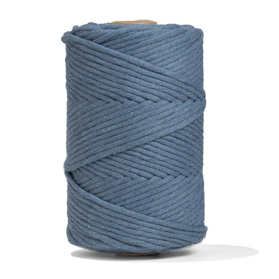 SOFT COTTON CORD ZERO WASTE 4 MM - 1 SINGLE STRAND - COBALT BLUE COLOR