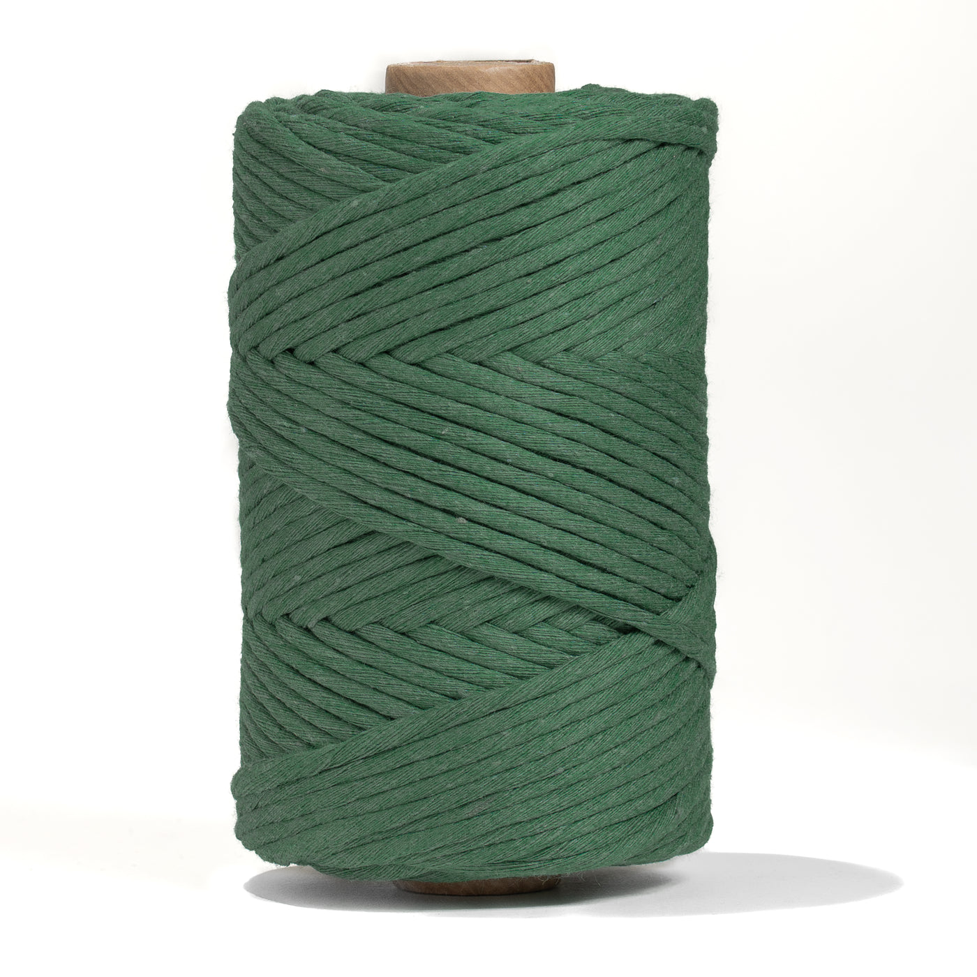 SOFT COTTON CORD ZERO WASTE 4 MM - 1 SINGLE STRAND - PINE GREEN COLOR