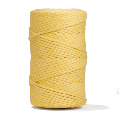 SOFT COTTON CORD ZERO WASTE 4 MM - 1 SINGLE STRAND - SUNFLOWER YELLOW COLOR