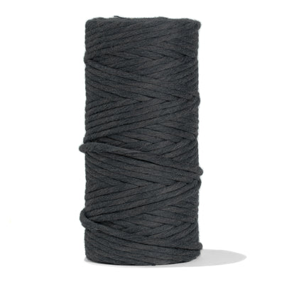 SOFT COTTON CORD ZERO WASTE 4 MM - 1 SINGLE STRAND - ANTHRACITE GRAY COLOR