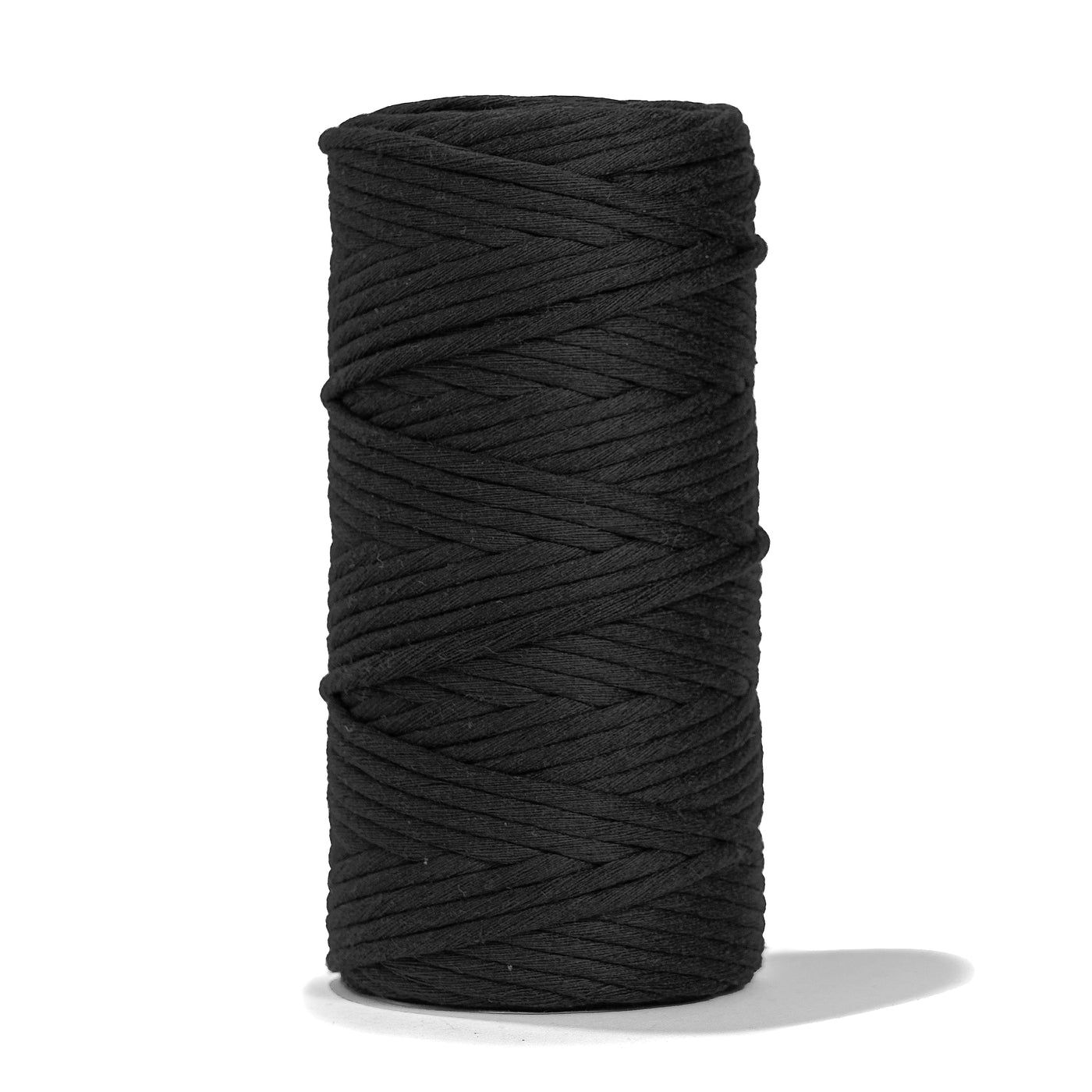 SOFT COTTON CORD ZERO WASTE 4 MM - 1 SINGLE STRAND - BLACK COLOR