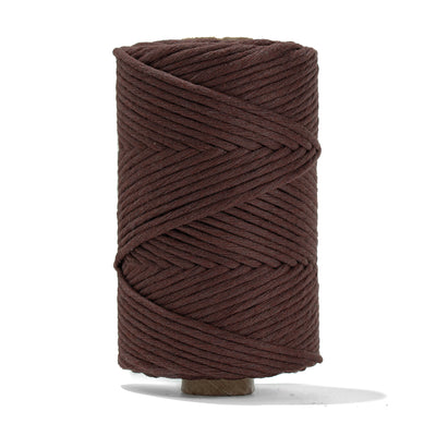 SOFT COTTON CORD ZERO WASTE 4 MM - 1 SINGLE STRAND - CHOCOLATE COLOR