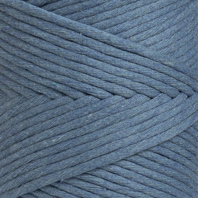 SOFT COTTON CORD ZERO WASTE 4 MM - 1 SINGLE STRAND - COBALT BLUE COLOR